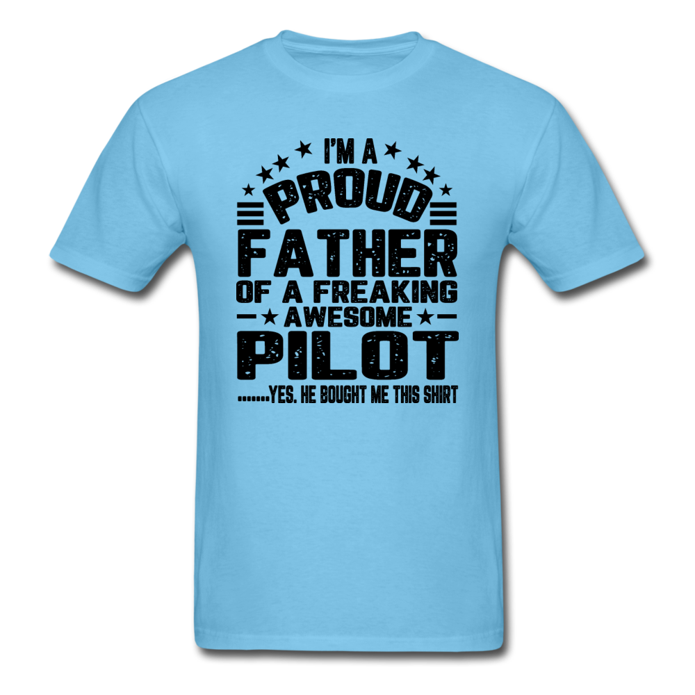 Proud Father - Pilot - V3 - Black - Unisex Classic T-Shirt - aquatic blue