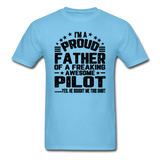 Proud Father - Pilot - V3 - Black - Unisex Classic T-Shirt - aquatic blue