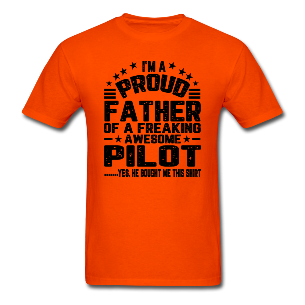 Proud Father - Pilot - V3 - Black - Unisex Classic T-Shirt - orange