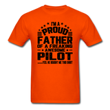 Proud Father - Pilot - V3 - Black - Unisex Classic T-Shirt - orange