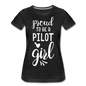 Proud To Be A Pilot GIrl - White - Women’s Premium T-Shirt - charcoal gray