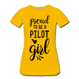 Proud To Be A Pilot Girl - Black - Women’s Premium T-Shirt - sun yellow