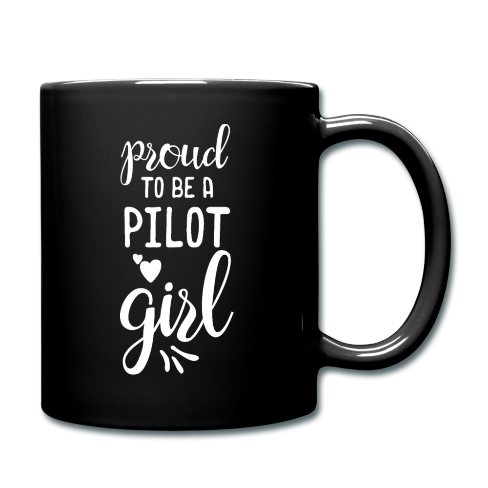 Proud To Be A Pilot GIrl - White - Full Color Mug - black