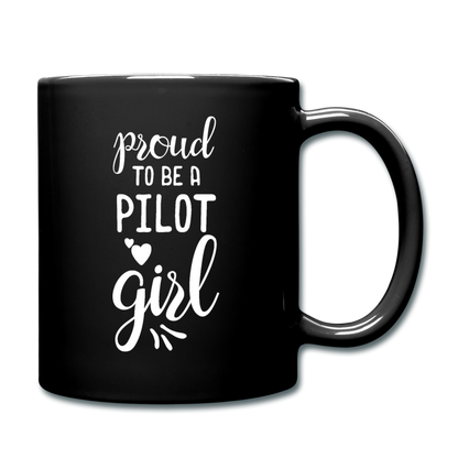 Proud To Be A Pilot GIrl - White - Full Color Mug - black