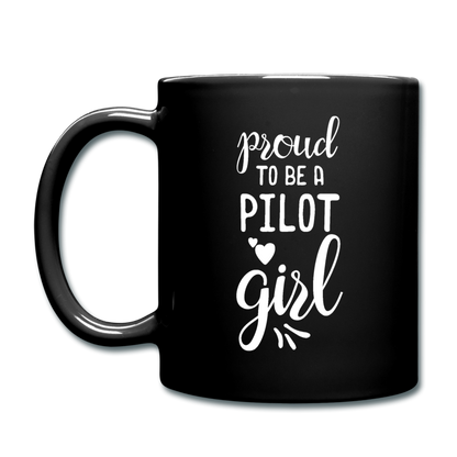 Proud To Be A Pilot GIrl - White - Full Color Mug - black