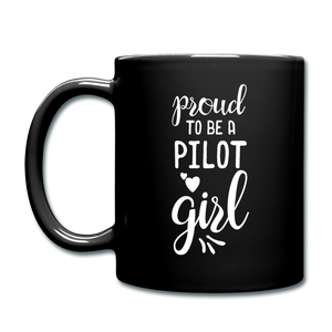 Proud To Be A Pilot GIrl - White - Full Color Mug - black