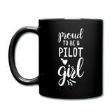 Proud To Be A Pilot GIrl - White - Full Color Mug - black