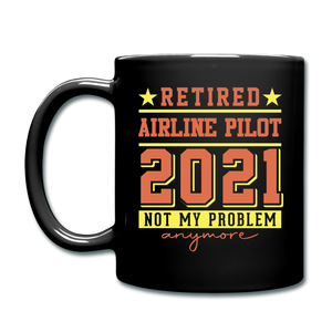 Retired 2021 - Airline Pilot - Full Color Mug - black