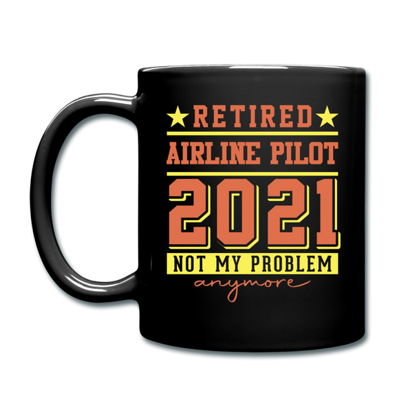 Retired 2021 - Airline Pilot - Full Color Mug - black