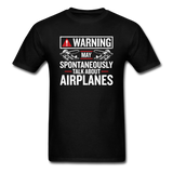 Warning - Talk About Airplanes - Unisex Classic T-Shirt - black