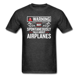 Warning - Talk About Airplanes - Unisex Classic T-Shirt - heather black