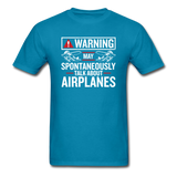 Warning - Talk About Airplanes - Unisex Classic T-Shirt - turquoise
