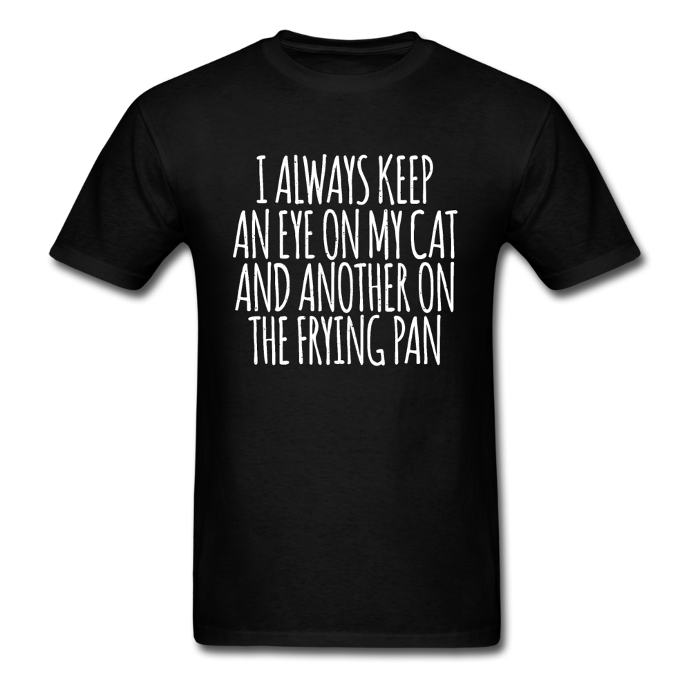 Cat And Frying Pan - White - Unisex Classic T-Shirt - black