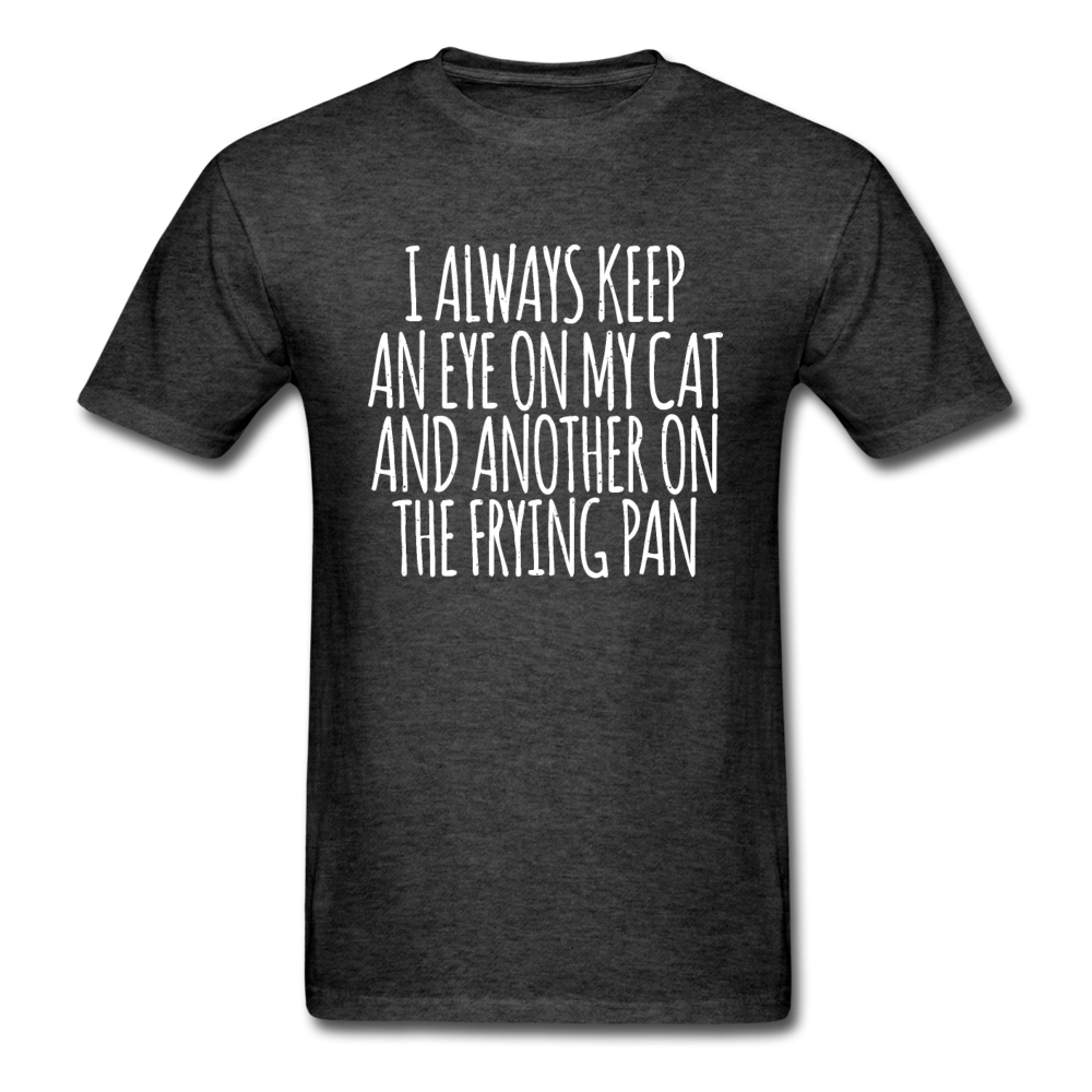 Cat And Frying Pan - White - Unisex Classic T-Shirt - heather black