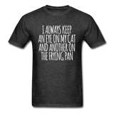 Cat And Frying Pan - White - Unisex Classic T-Shirt - heather black