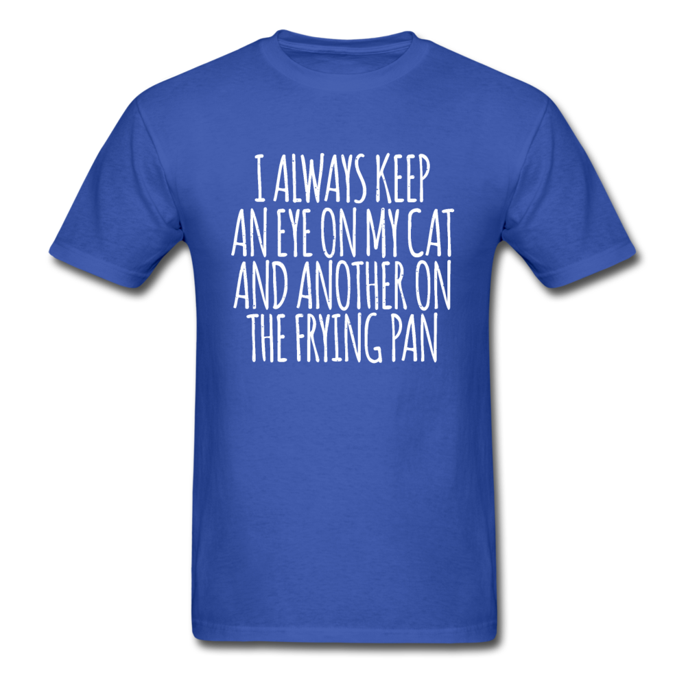 Cat And Frying Pan - White - Unisex Classic T-Shirt - royal blue