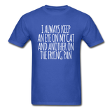 Cat And Frying Pan - White - Unisex Classic T-Shirt - royal blue