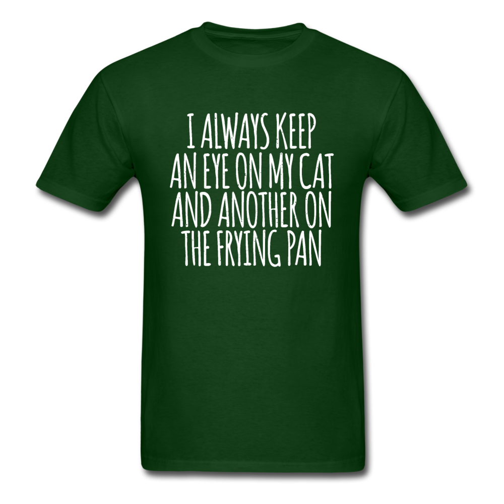 Cat And Frying Pan - White - Unisex Classic T-Shirt - forest green