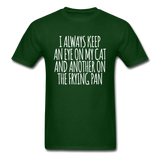 Cat And Frying Pan - White - Unisex Classic T-Shirt - forest green