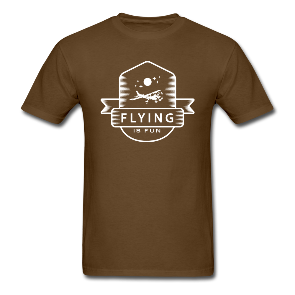 Flying Is Fun Badge - White - Unisex Classic T-Shirt - brown