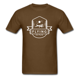 Flying Is Fun Badge - White - Unisex Classic T-Shirt - brown