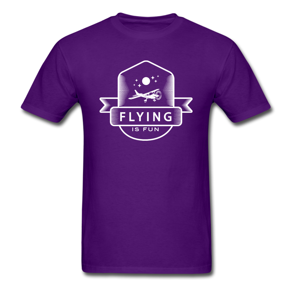 Flying Is Fun Badge - White - Unisex Classic T-Shirt - purple