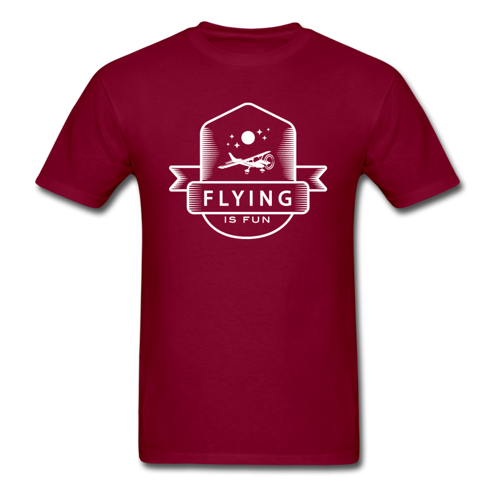 Flying Is Fun Badge - White - Unisex Classic T-Shirt - burgundy