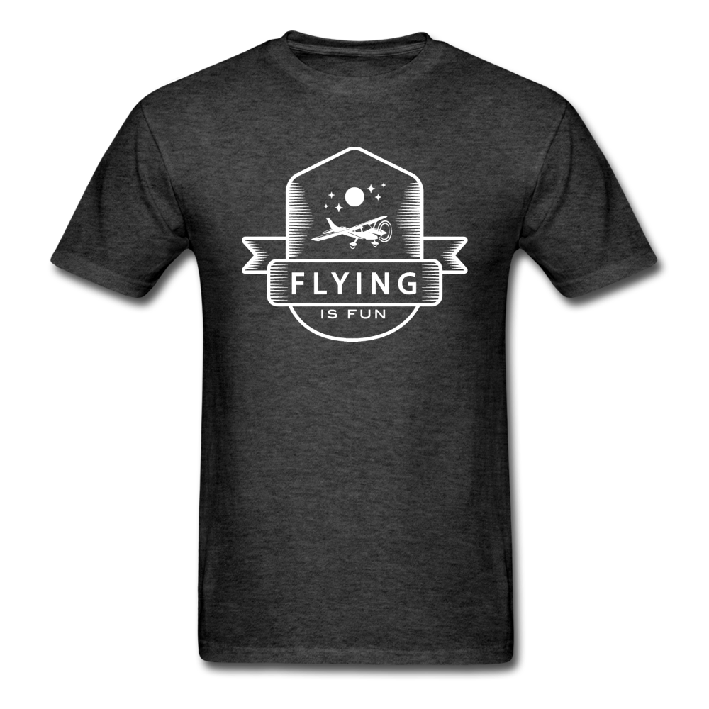 Flying Is Fun Badge - White - Unisex Classic T-Shirt - heather black