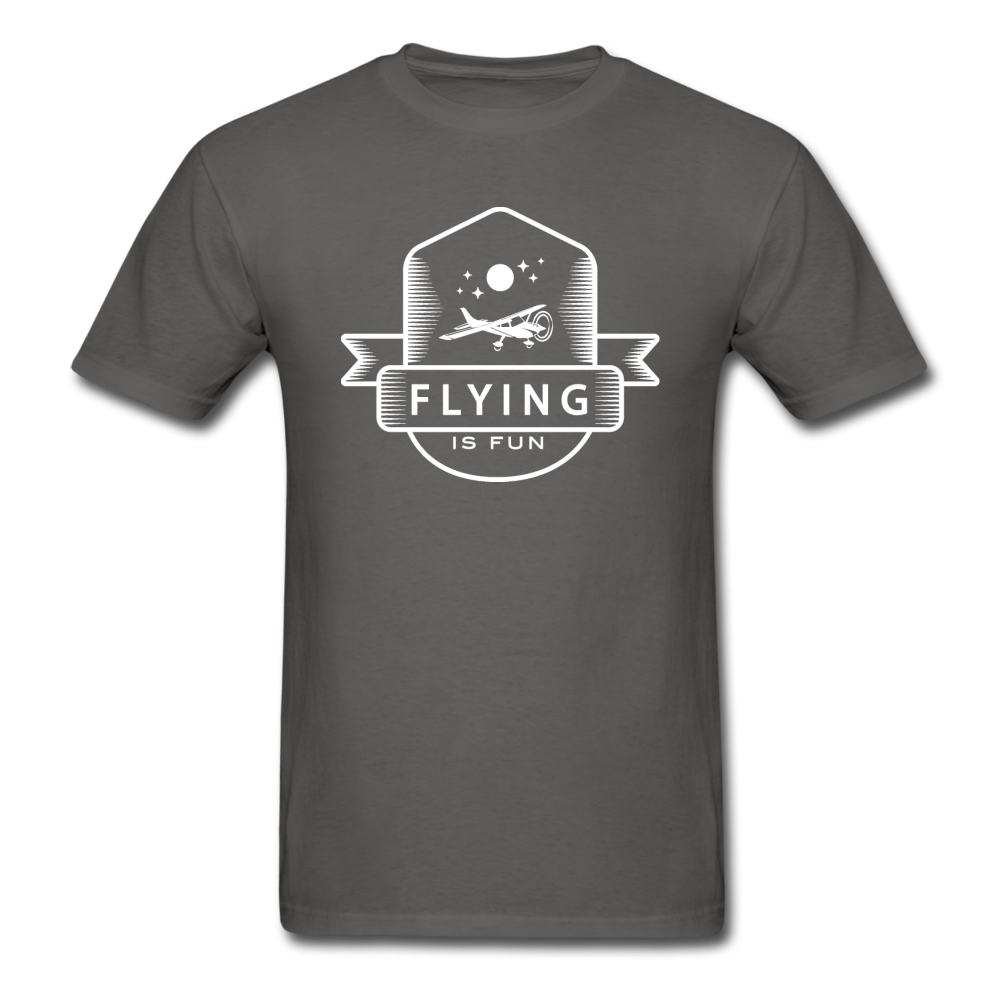 Flying Is Fun Badge - White - Unisex Classic T-Shirt - charcoal