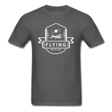 Flying Is Fun Badge - White - Unisex Classic T-Shirt - charcoal