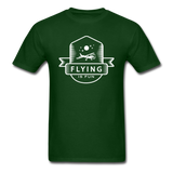 Flying Is Fun Badge - White - Unisex Classic T-Shirt - forest green