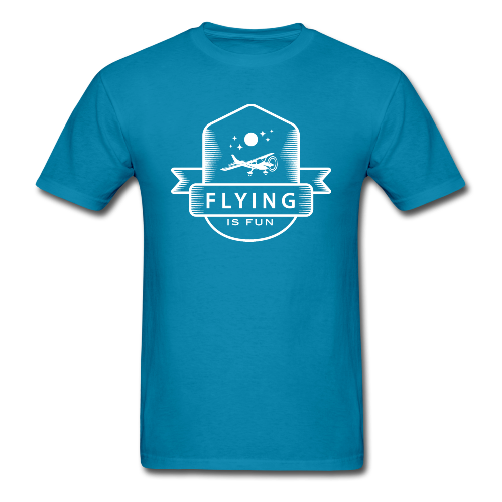 Flying Is Fun Badge - White - Unisex Classic T-Shirt - turquoise