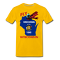 Fly Wisconsin - State Flag - Biplane - Men's Premium T-Shirt - sun yellow