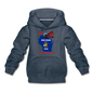 Fly Wisconsin - State Flag - Biplane - Kids‘ Premium Hoodie - heather denim