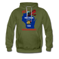 Fly Wisconsin - State Flag - Biplane - Men’s Premium Hoodie - olive green