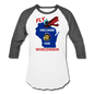 Fly Wisconsin - State Flag - Biplane - Baseball T-Shirt - white/charcoal