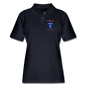 Fly Wisconsin - State Flag - Biplane - Women's Pique Polo Shirt - midnight navy