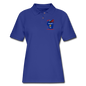 Fly Wisconsin - State Flag - Biplane - Women's Pique Polo Shirt - royal blue