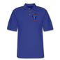 Fly Wisconsin - State Flag - Biplane - Men's Pique Polo Shirt - royal blue