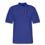 Fly Wisconsin - State Flag - Biplane - Men's Pique Polo Shirt - royal blue