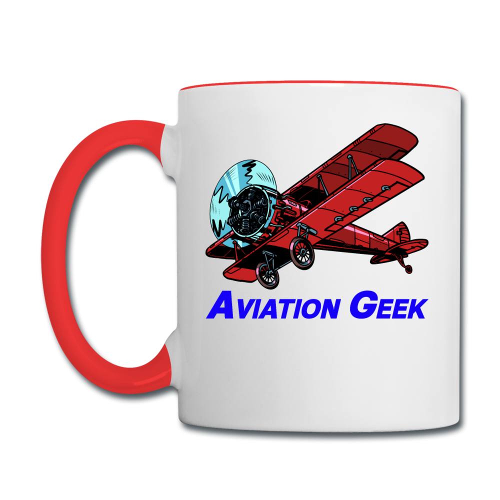 Aviation Geek - Contrast Coffee Mug - white/red