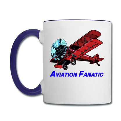 Aviation Fanatic - Contrast Coffee Mug - white/cobalt blue