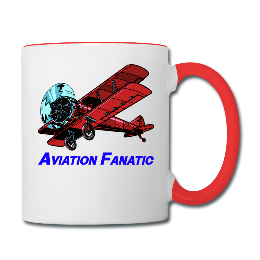 Aviation Fanatic - Contrast Coffee Mug - white/red