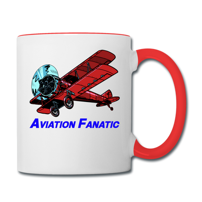 Aviation Fanatic - Contrast Coffee Mug - white/red