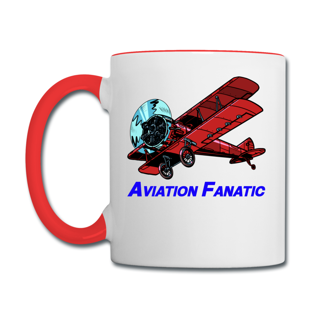 Aviation Fanatic - Contrast Coffee Mug - white/red