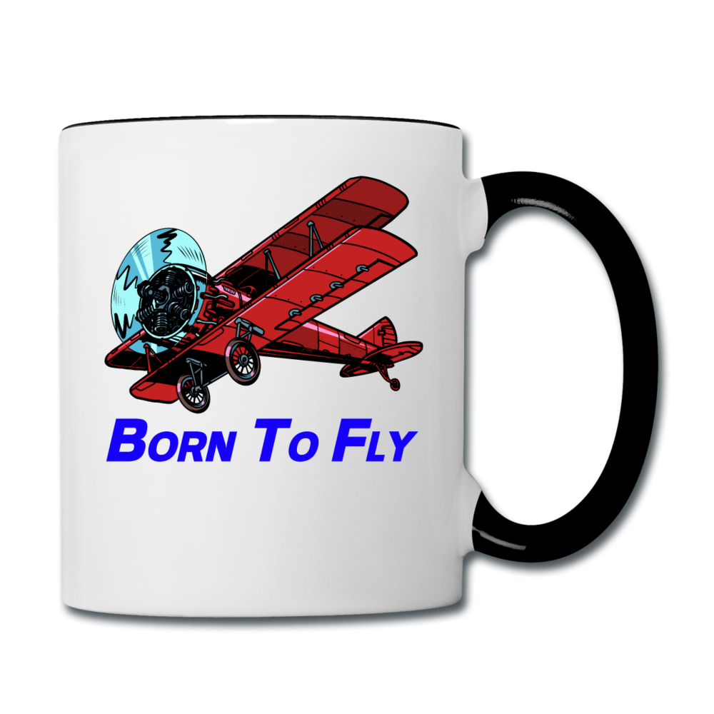 Born To Fly - Biplane - Contrast Coffee Mug - white/black