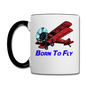 Born To Fly - Biplane - Contrast Coffee Mug - white/black