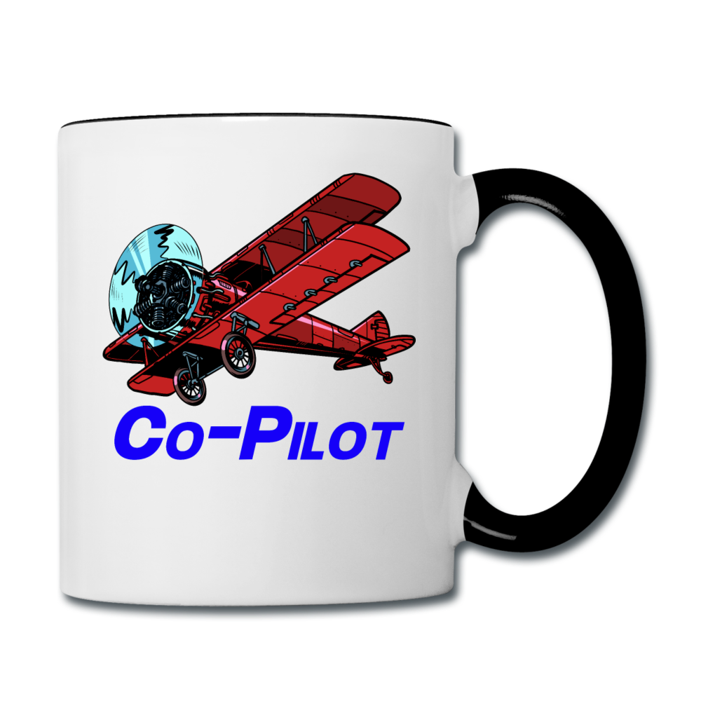 Co-Pilot - Biplane - Contrast Coffee Mug - white/black