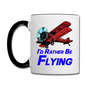 I'd Rather Be Flying - Biplane - Contrast Coffee Mug - white/black