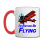 I'd Rather Be Flying - Biplane - Contrast Coffee Mug - white/red